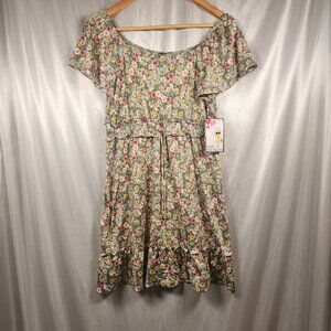 Three Pink Hearts Floral Mini Sundress